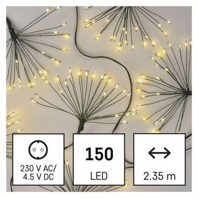 LED girlanda – nano svítící trsy,2,35m,čas. WW - 1