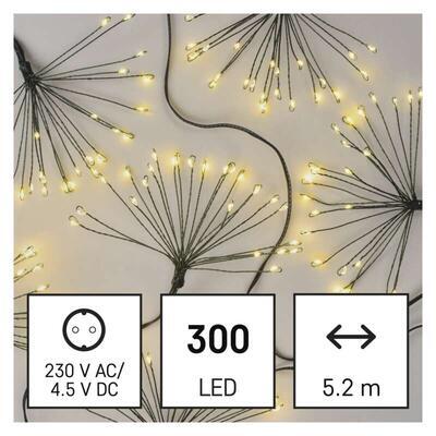 LED girlanda – nano svítící trsy,5,2m,čas. WW - 1