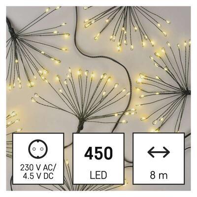LED girlanda – nano svítící trsy,8m,čas. WW - 1