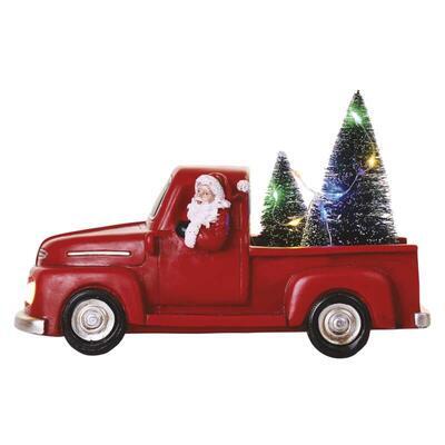 Vánoční LED truck se Santou 10cm 3xAA barvy - 1
