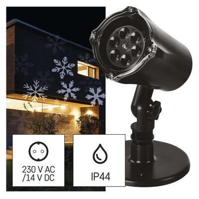 Vánoční LED projektor Bílé vločky - 1