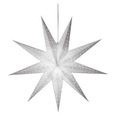 Dekorativní závěsná papírová hvězda 60cm bílá - 1