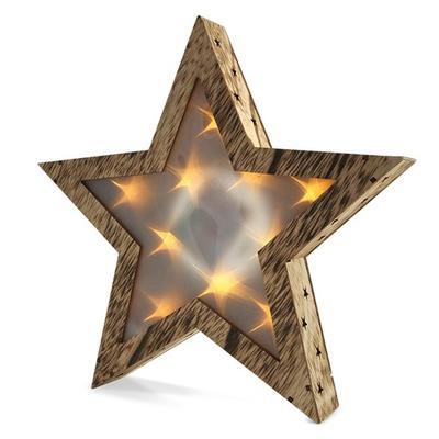 Dřevěná vánoční LED hvězda s 3D efektem WW - 1