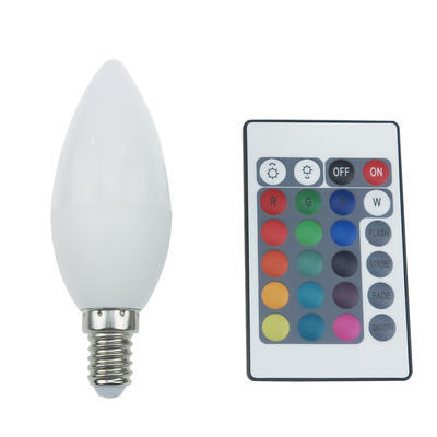 RGB LED žárovka svíčka E14 4W s ovladačem