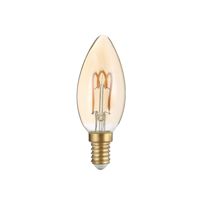 LED žárovka Filament spiral Candle E14 3W, Jantar - 1