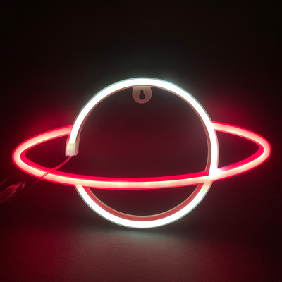 Nástěnná LED dekorace Neon Saturn Červená/CW