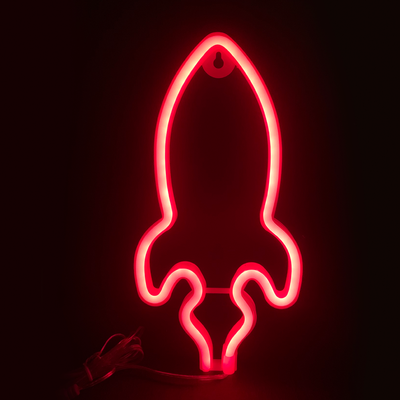 Nástěnná LED dekorace Neon Rocket Červená