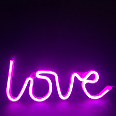 Nástěnná LED dekorace Neon Love Růžová