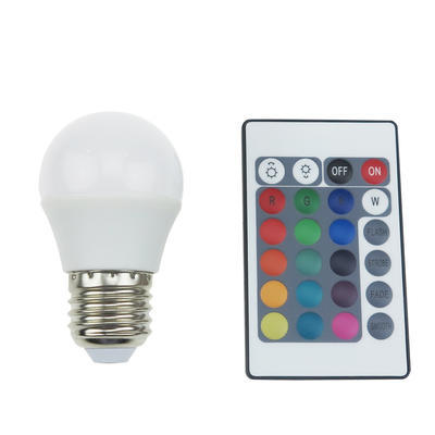 RGB LED žárovka ball E27 4W s ovladačem