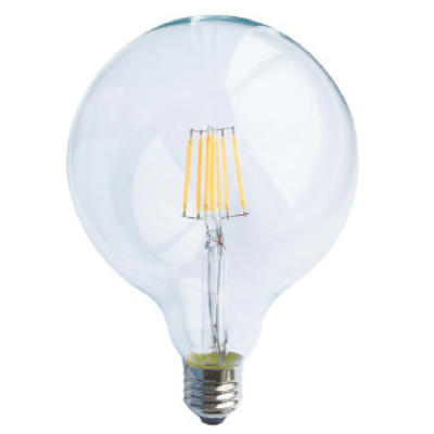 LED žárovka Filament Globe E27 O125 8W, Studená bílá