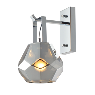 Nástěnné svítidlo Diamond, Retro nástěnné svítidlo Diamond v barvě tónovaného skla dodá vašemu obývacímu pokoji nebo pracovně správnou atmosféru. - 1