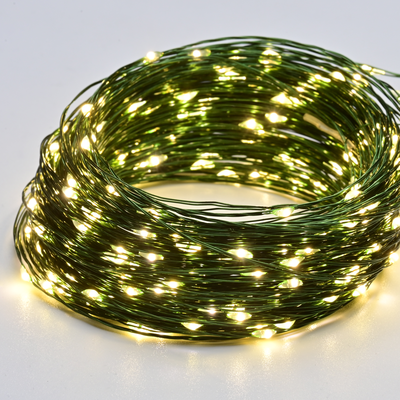 Venkovní zelený LED nano řetěz 10m WW 8 funkcí