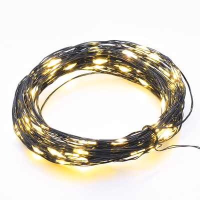 Černý LED nano řetěz 2m WW 2xCR2032