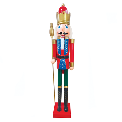 Dřevěná vánoční dekorace Louskáček - Král 180cm