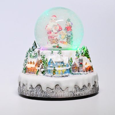 Vánoční LED zátiší s hudbou a sněžením Santa
