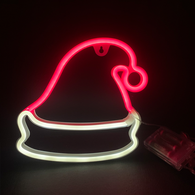 Vánoční LED nástěnná dekorace Neon Santa's hat