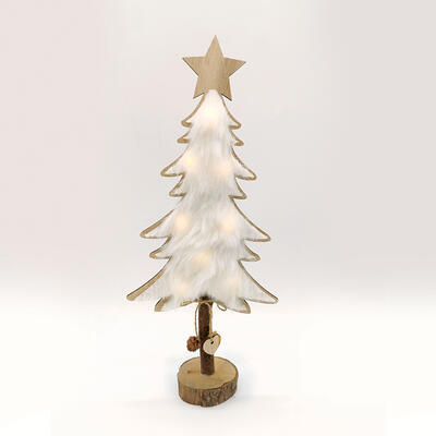 Vánoční LED stromek s kožešinkou - 2xAAA