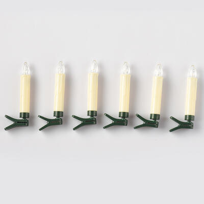 6x vánoční LED svíčka s clipem
