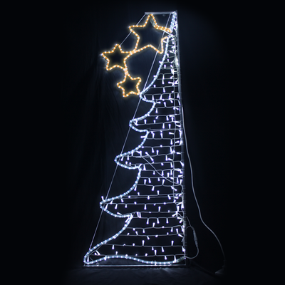 Vánoční venkovní LED dekorace Půlstromek na sloup - 1