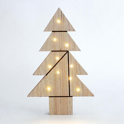 Vánoční dřevěný LED stromek v moderním stylu