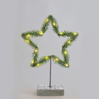 Vánoční stolní LED dekorace Hvězda 2xAA 40cm