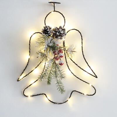 Vánoční dekorativní LED anděl se jmelím, 3xAA