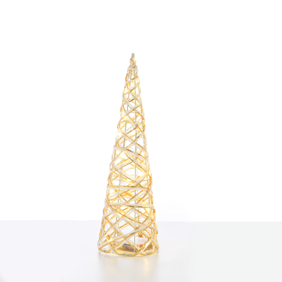 Vánoční LED kužel bílá/zlatá 40cm
