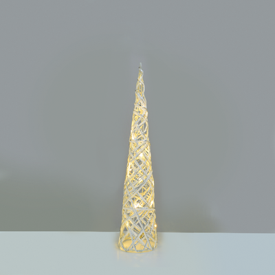 Vánoční LED kužel bílá/stříbrná 40cm
