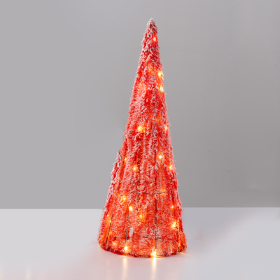 Vánoční LED kužel  červený 50cm WW 3xAA