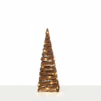 Vánoční LED ratanová pyramida 50cm