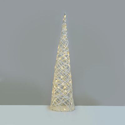 Vánoční LED kužel bílá/stříbrná 80cm