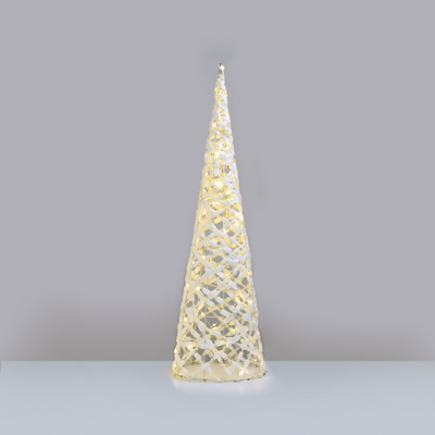Vánoční LED zasněžený bavlněný kužel 90cm