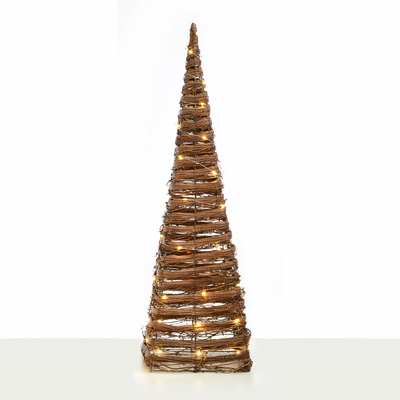 Vánoční LED ratanová pyramida 90cm