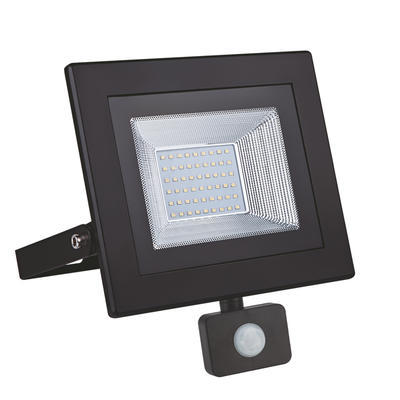 LED reflektor 50W s pohybovým čidlem - černý, Denní bílá - 1