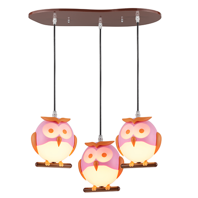 Dětské svítidlo Owl 3, růžová - 1