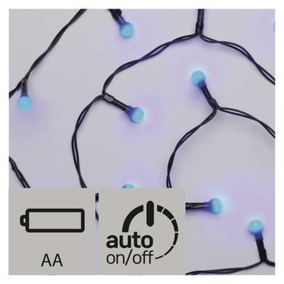 LED řetěz – kuličky, modrá, časovač - 1,5m - 1