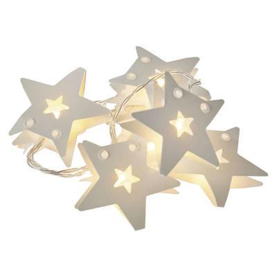 Vánoční papírová LED girlanda Hvězdy časovač 0,9m - 1