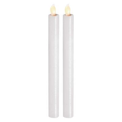 2x dekorativní LED svíčka 25cm - bílá - 1