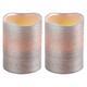 2x dekorativní vosková stříbrná LED svíčka - 10cm - 1/5