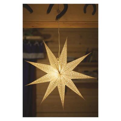 Dekorativní závěsná papírová hvězda 60cm bílá - 2