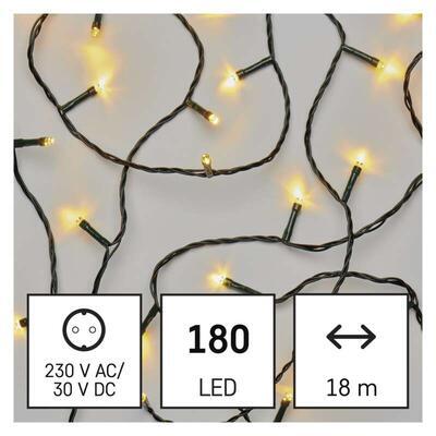 LED vánoční řetěz, WW, IP44, 18m, 8 módů - 2
