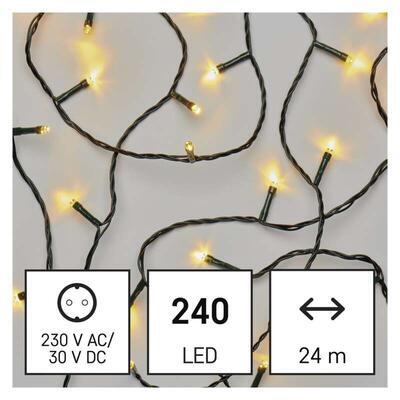 LED vánoční řetěz, WW, IP44, 24m, 8 módů - 2
