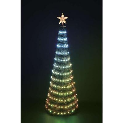 LED vánoční stromek s řetězem a hvězdou 1,5m RGB - 2