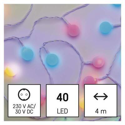 LED světelný řetěz Ball barevné, IP44, 4m časovač - 2