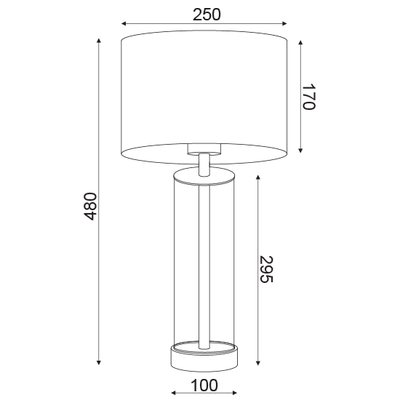 Stolní lampa Glass Tube, chrom - 2
