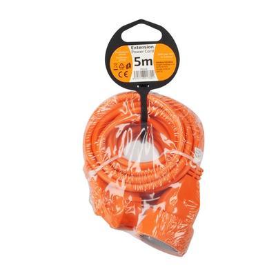 Prodlužovací kabel - 1 zásuvka, oranžová - 5m - 2