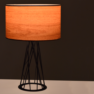 Stolní lampa Mesh, třešňové dřevo - 2
