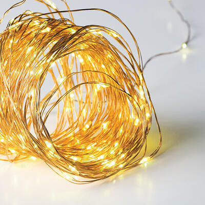 Venkovní zlatý LED nano řetěz 20m WW 8 funkcí - 2