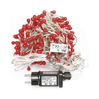 LED vánoční řetěz – ježek rudá, IP44, 2,4m časovač - 2
