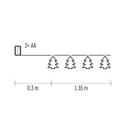 Vánoční LED girlanda 3D Stromky s časovačem 1,35m - 2